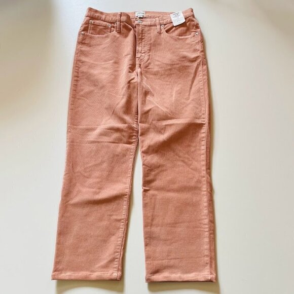 NWT J. Crew Pant Trouser Vintage Corduroy High Rise Straight Leg Slim Rose Blush - Picture 2 of 16